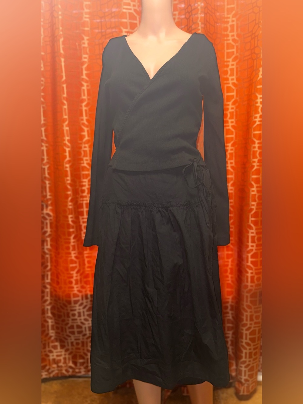 Free People Effortless Temptation Skirt Wrap Sweater Set Black Size Medium NWOT